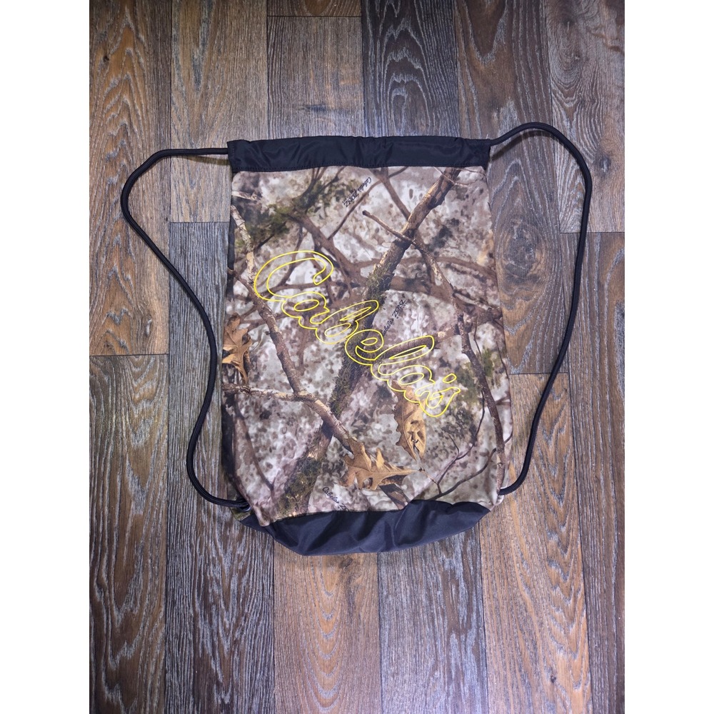 Cabelas Drawstring Cinch Bag Reversible Camo Blac… - image 1